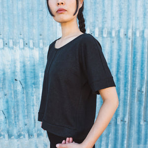 Women's Hemp Pieces Tee - 100% Hemp - Black
