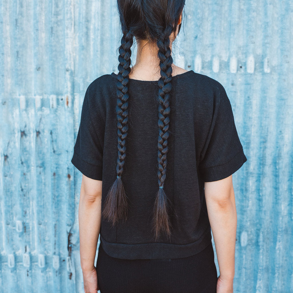 Women's Hemp Pieces Tee - 100% Hemp - Black