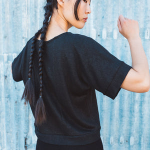 Women's Hemp Pieces Tee - 100% Hemp - Black