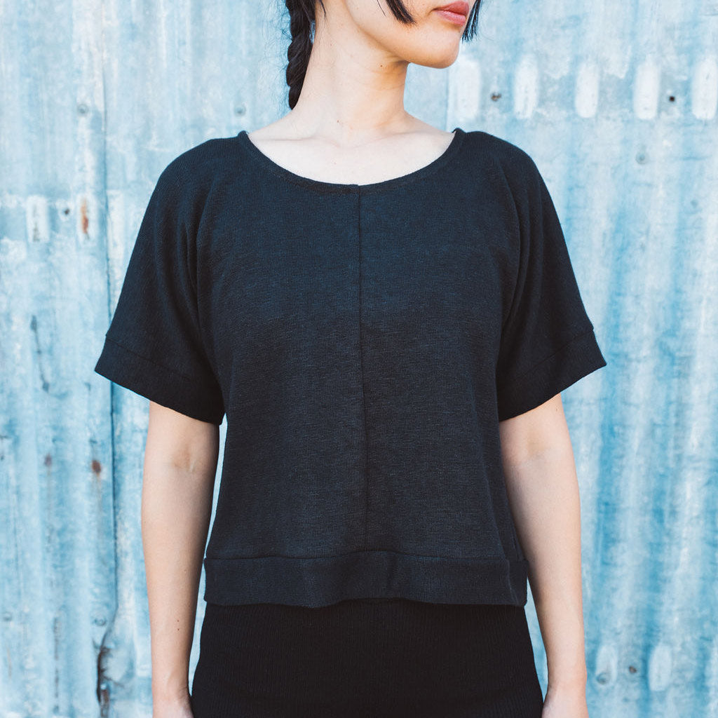 Women's Hemp Pieces Tee - 100% Hemp - Black