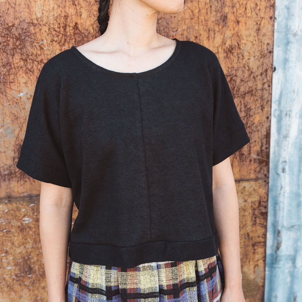 Women's Hemp Pieces Tee - 100% Hemp - Black