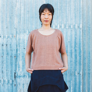 Women's Hemp Pieces Tee - 100% Hemp - Brown Rose