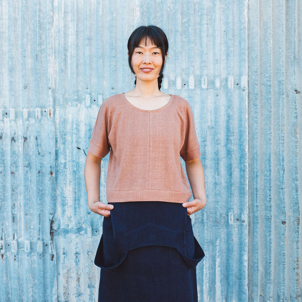 Women's Hemp Pieces Tee - 100% Hemp - Brown Rose (M-L) *Last ones