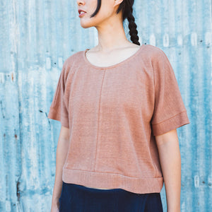 Women's Hemp Pieces Tee - 100% Hemp - Brown Rose