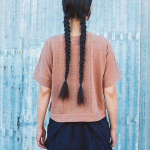 Women's Hemp Pieces Tee - 100% Hemp - Brown Rose