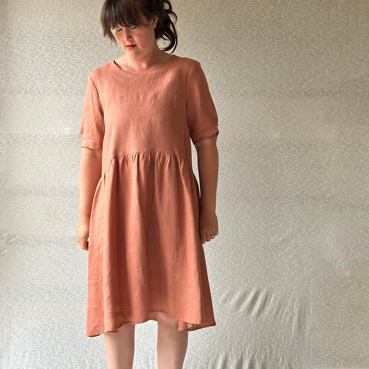 Kirsten Dress in 100% Linen - Taverna Pink Clay (L-XL) *Last One!