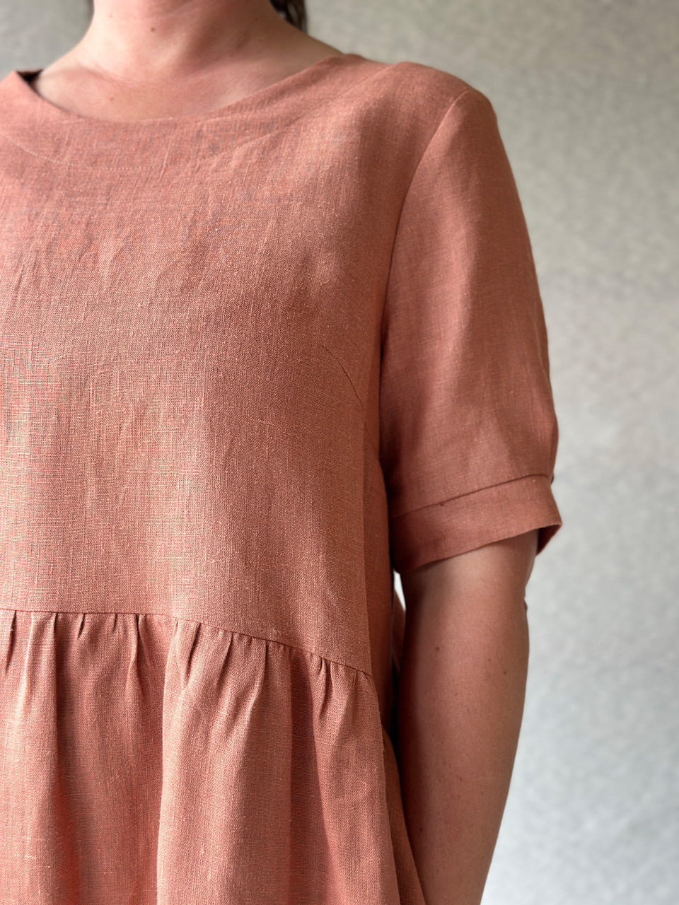 Kirsten Dress in 100% Linen - Taverna Pink Clay (L-XL) *Last One!