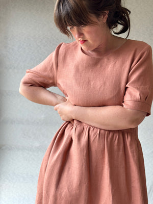 Kirsten Dress in 100% Linen - Taverna Pink Clay (Women)