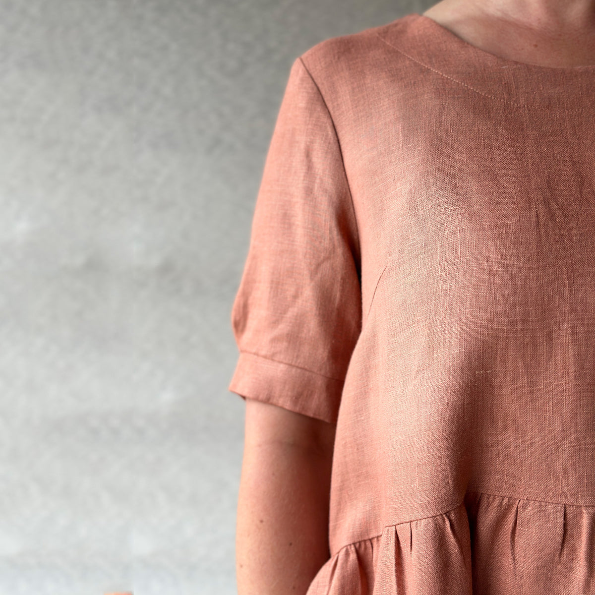 Kirsten Dress in 100% Linen - Taverna Pink Clay (L-XL) *Last One!