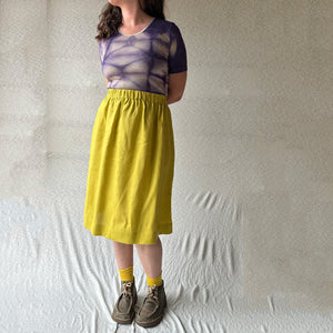 Pocket Skirt in 100% Linen - Citric Acid (Women)