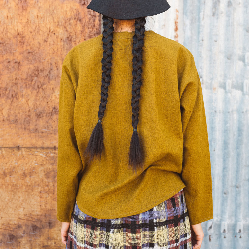 Women's Garden Shirt in Organic Linen/Cotton - Dijon