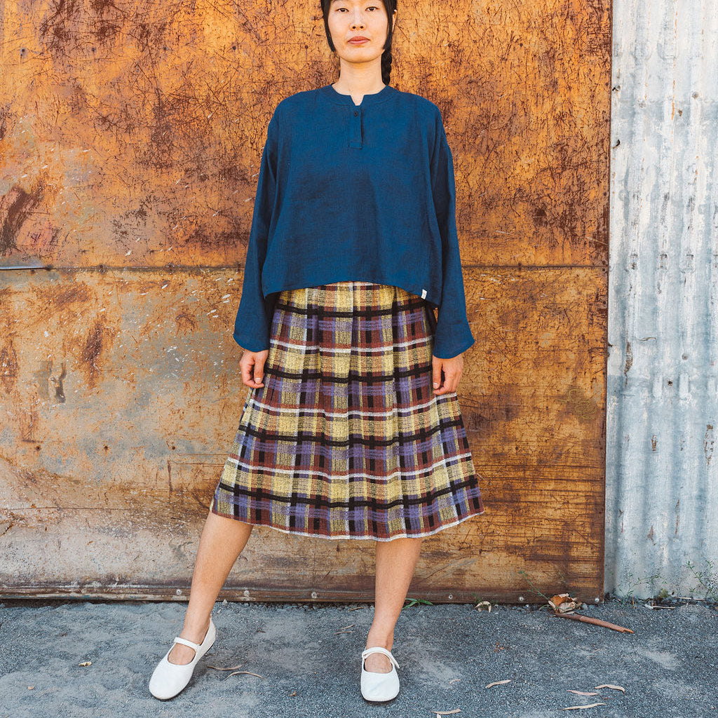 Pocket Skirt - Organic Linen/Cotton - Ito Tartan (SS2425) *Last ones