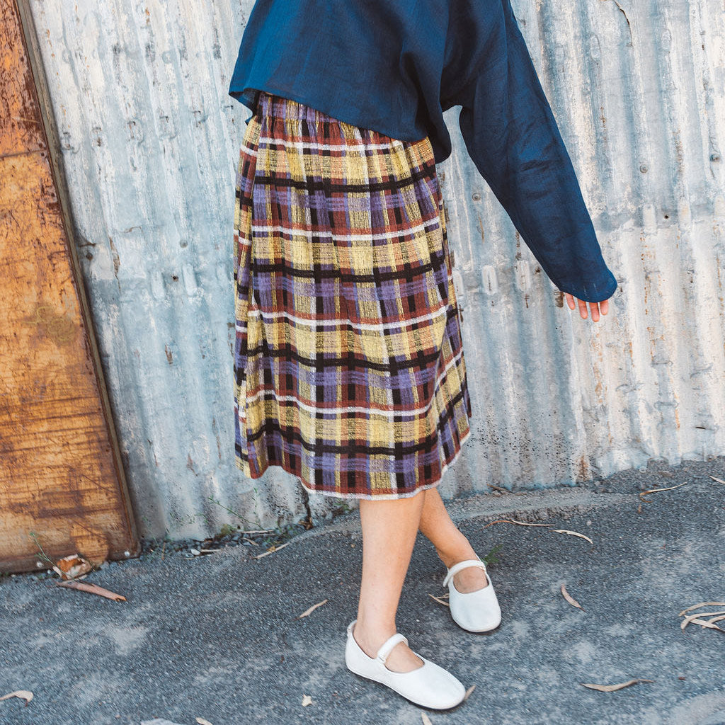 Pocket Skirt - Organic Linen/Cotton - Ito Tartan (SS2425) *Last ones