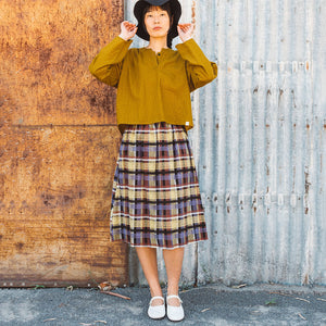 Pocket Skirt - Organic Linen/Cotton - Ito Tartan (Women S-L)