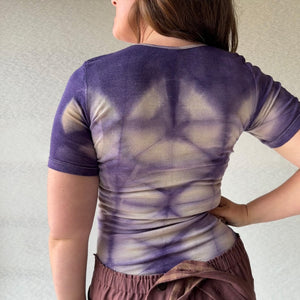 Women's Plant Dyed T-Shirt in Organic Merino/Silk - Elderberry