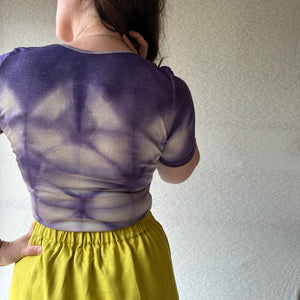 Women's Plant Dyed T-Shirt in Organic Merino/Silk - Elderberry