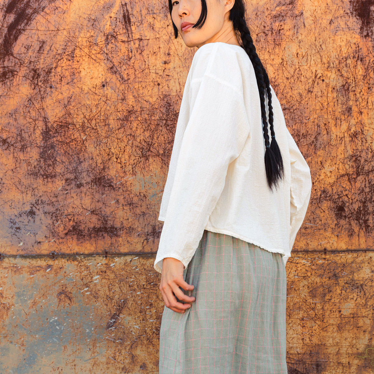 Women's Garden Shirt in Organic Cotton Crepe