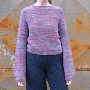 Jaana Sweater - 100% Baby Alpaca - Rust/Light Blue