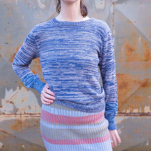 Stella Colour Block Jersey - 100% Baby Alpaca - Denim/Lavender Melange