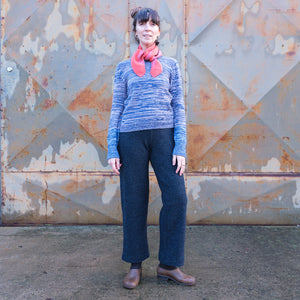 Stella Colour Block Jersey - 100% Baby Alpaca - Denim/Lavender Melange
