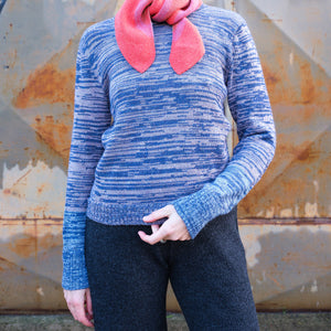 Stella Colour Block Jersey - 100% Baby Alpaca - Denim/Lavender Melange