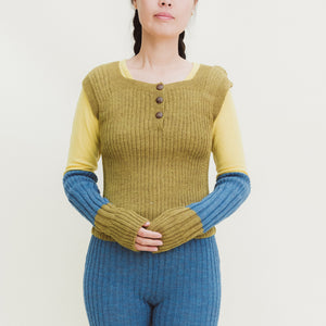Women's Rico Vest - 100% Baby Alpaca - Light Peacock (S-L)