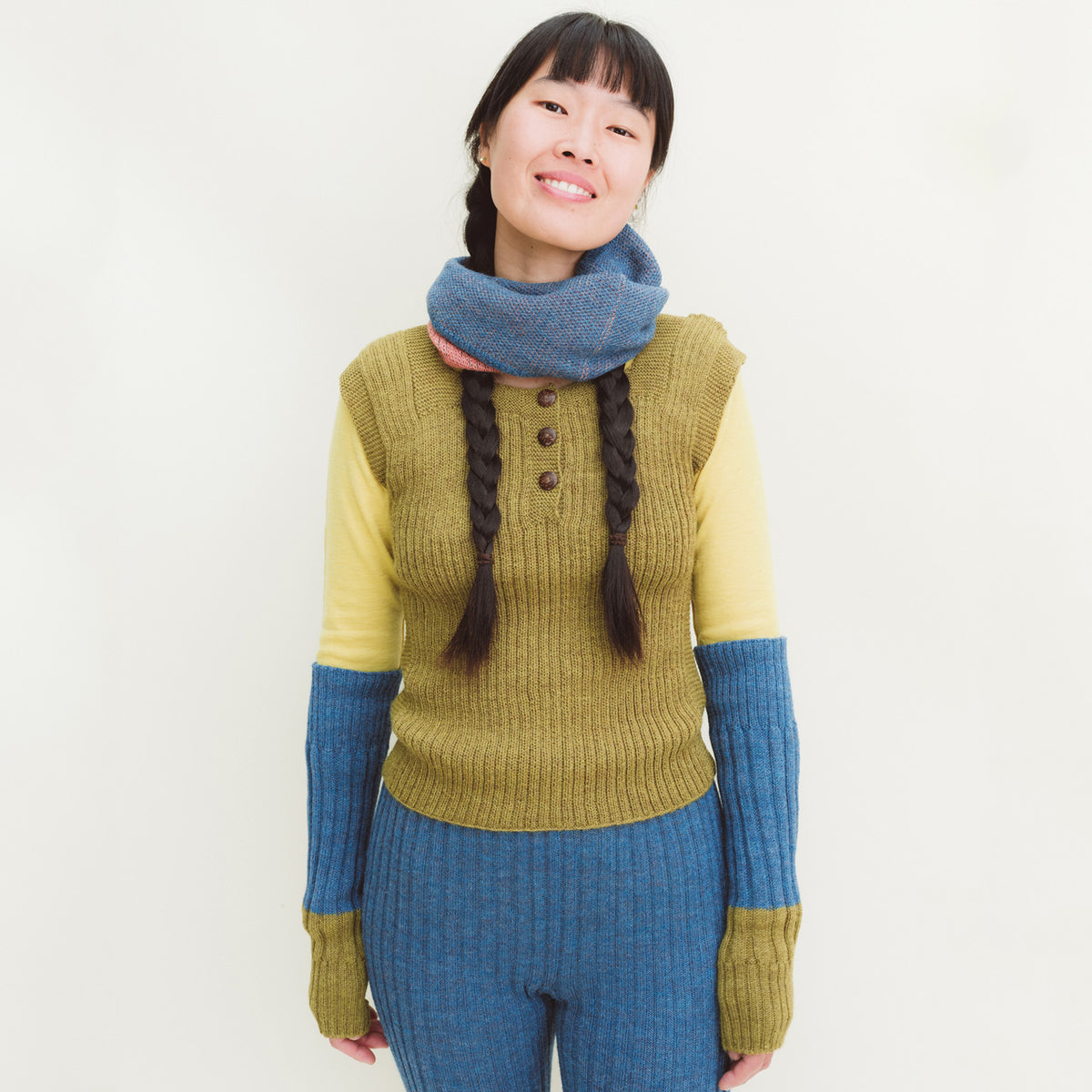 Women's Rico Vest - 100% Baby Alpaca - Light Peacock (S-L)