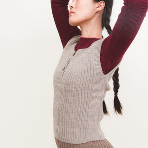 Women's Rico Vest - 100% Baby Alpaca - Forest Green Melange (S-L)