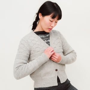 Women's Gansey Cardi - 100% Chunky Highland Wool (S-L)