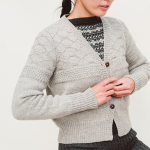 Women's Gansey Cardi - 100% Chunky Highland Wool (S-L)