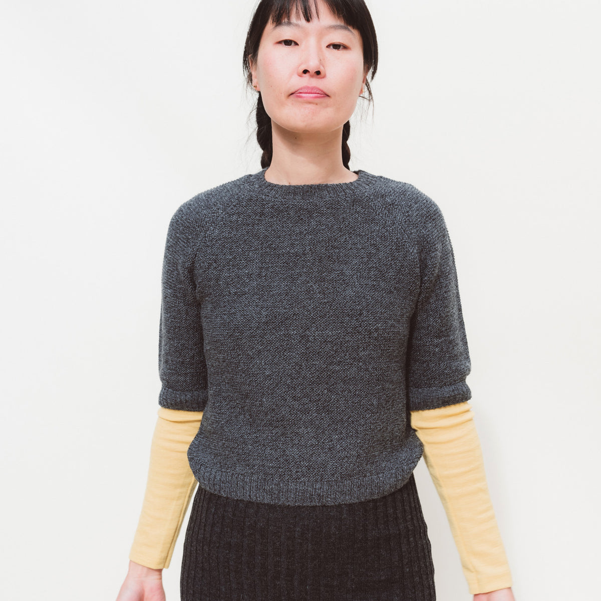 Women's Lise Half Sleeve Sweater - 100% Baby Alpaca - Sherbet (S-L)