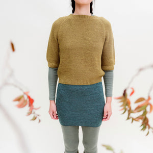 Women's Lise Half Sleeve Sweater - 100% Baby Alpaca - AW25 Peacock (S-L) *Returning Soon