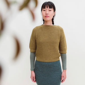 Women's Lise Half Sleeve Sweater - 100% Baby Alpaca - AW25 Peacock (S-L) *Returning Soon