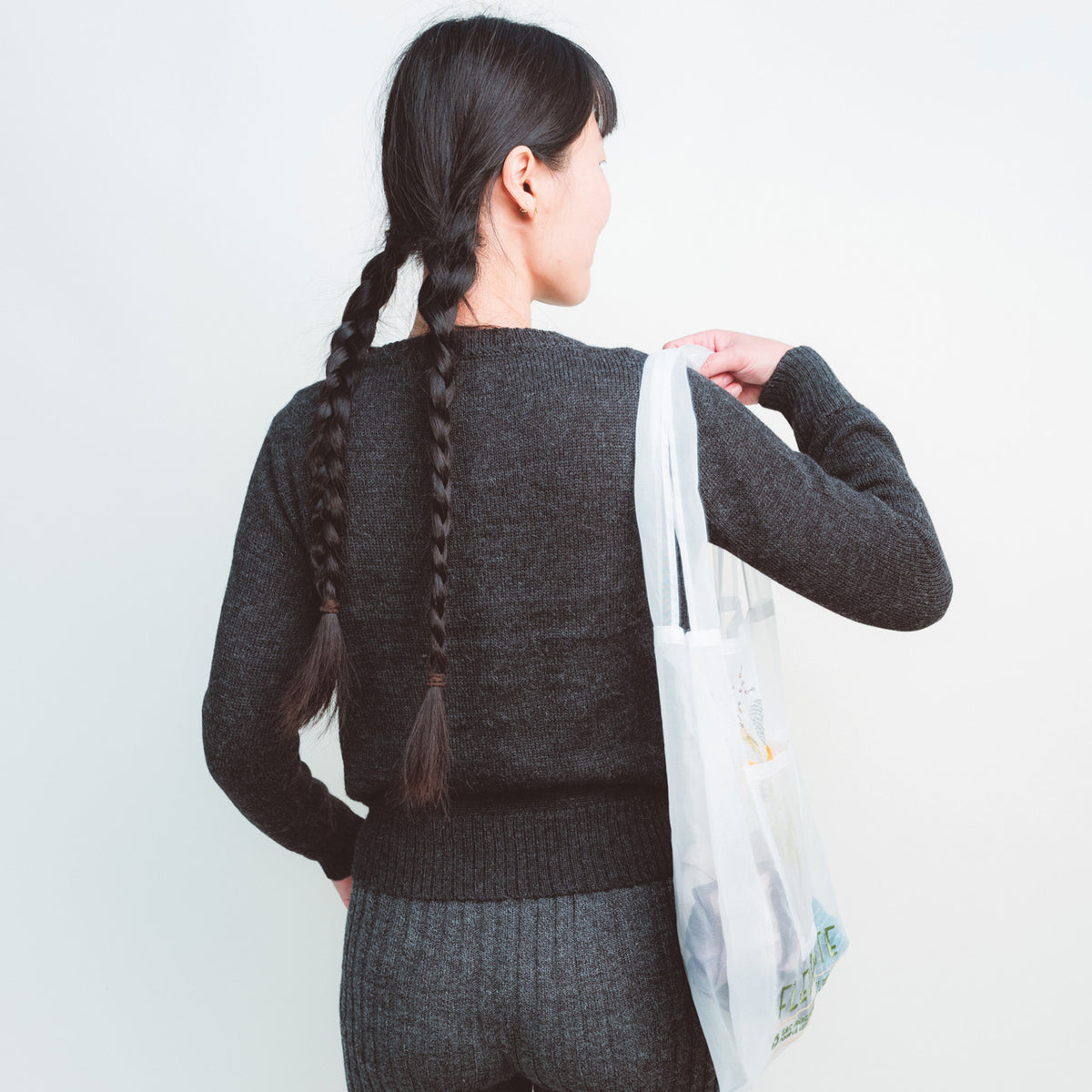 Women's Fairisle Vintage Yoke Sweater - 100% Baby Alpaca - Monochrome (M-L) *Last ones