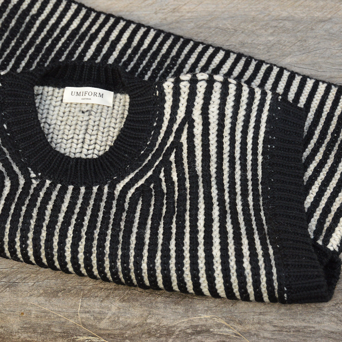 Women's Chunky Brioche Vest - 100% Highland Wool - Black/Ecru (S-L)