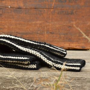 Brioche Legwarmers - 100% Chunky Highland Wool - Black/Ecru (Child-Adult)