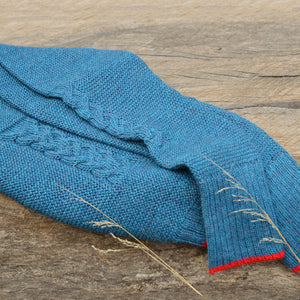 Women's Cable Crop Jumper - 100% Baby Alpaca - Light Peacock (S-L)