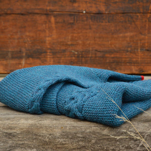 Women's Cable Crop Jumper - 100% Baby Alpaca - Light Peacock (S-L)