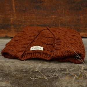 Women's Gansey Cardi - 100% Chunky Highland Wool - Gingerbread (S-L)