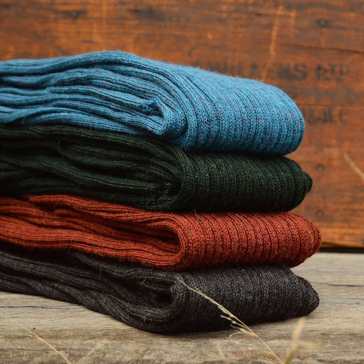 Women's High Waisted Knitted Rib Leggings - 100% Baby Alpaca - Light Peacock (S-XL)