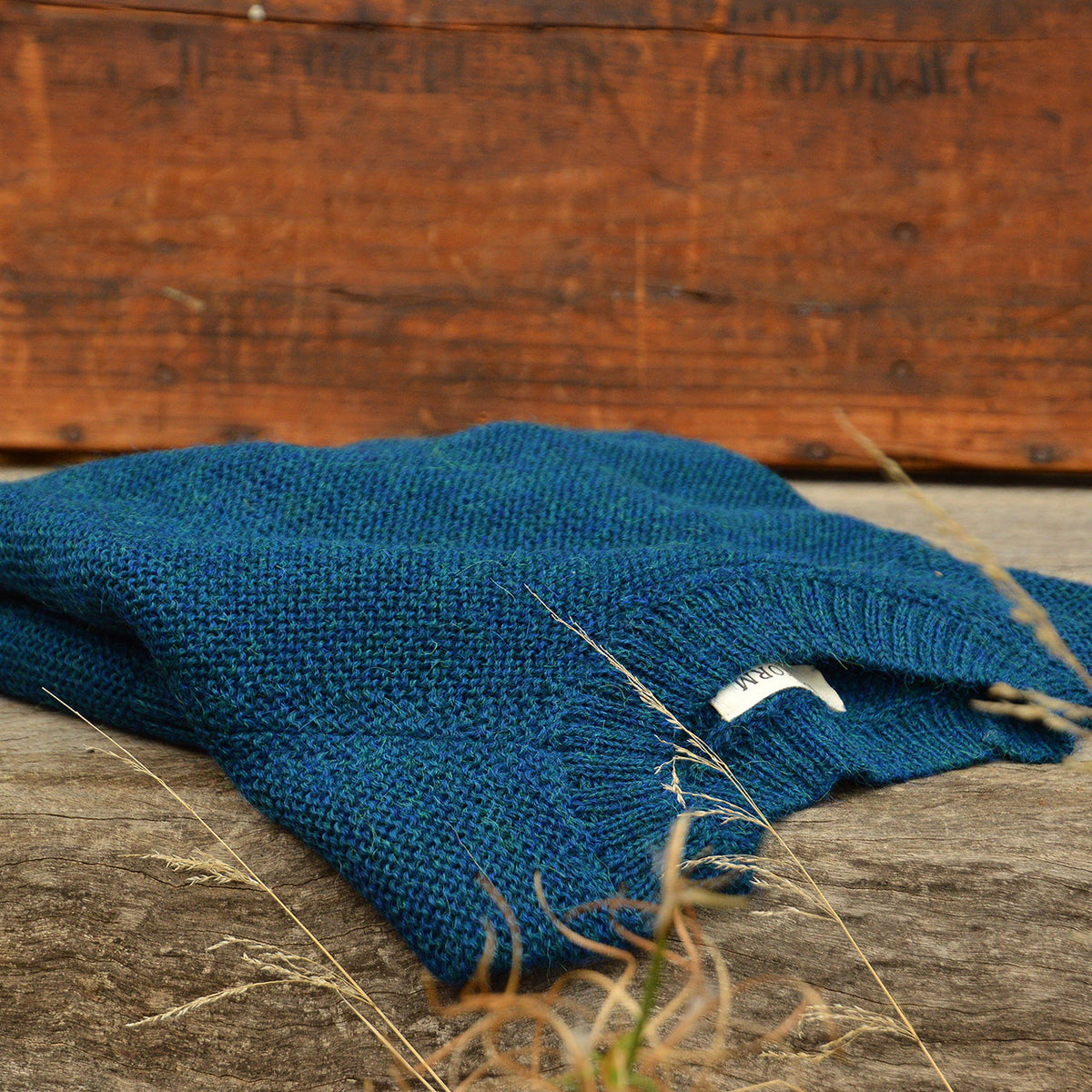 Women's Lise Half Sleeve Sweater - 100% Baby Alpaca - Peacock (S-L)