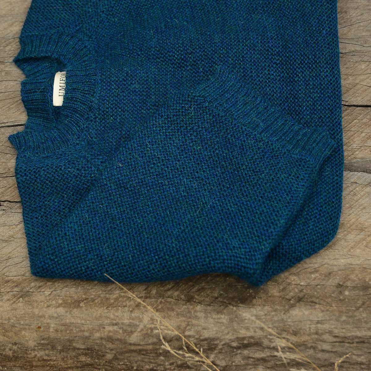 Women's Lise Half Sleeve Sweater - 100% Baby Alpaca - Peacock (S-L)