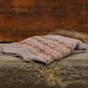 Women's Fairisle Vintage Yoke Sweater - 100% Baby Alpaca - Lavender (S-L)