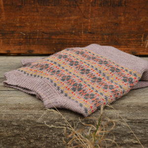Women's Fairisle Vintage Yoke Sweater - 100% Baby Alpaca - Lavender (S-L)