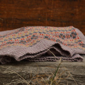 Women's Fairisle Vintage Yoke Sweater - 100% Baby Alpaca - Lavender (S-L)
