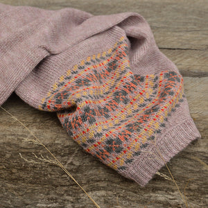 Women's Fairisle Vintage Yoke Sweater - 100% Baby Alpaca - Lavender (S-L)