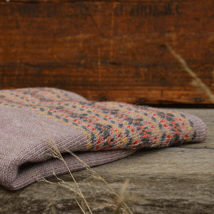 Women's Fairisle Vintage Yoke Sweater - 100% Baby Alpaca - Lavender (S-L)