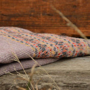 Women's Fairisle Vintage Yoke Sweater - 100% Baby Alpaca - Lavender (S-L)