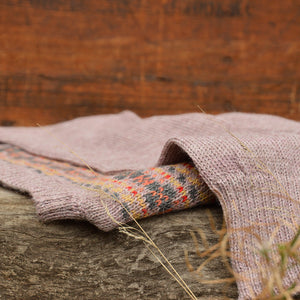 Women's Fairisle Vintage Yoke Sweater - 100% Baby Alpaca - Lavender (S-L)
