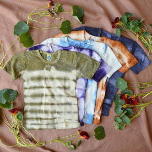 Child's Plant Dyed T-Shirt in 100% Organic Merino - Indigo Cloud (1-15y+)